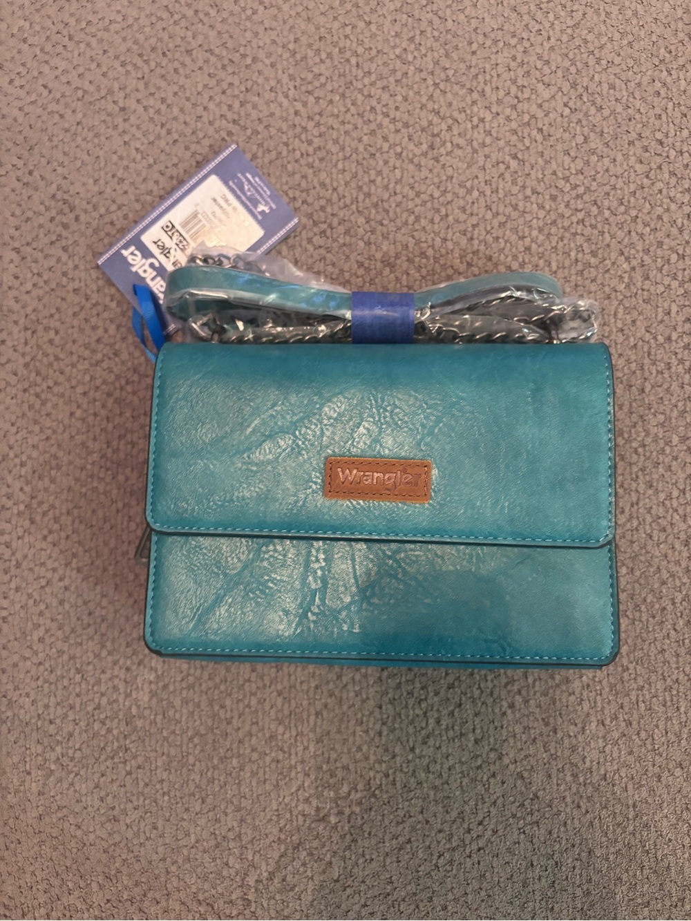 Wrangler Turquoise Crossbody Bag with Chain Strap